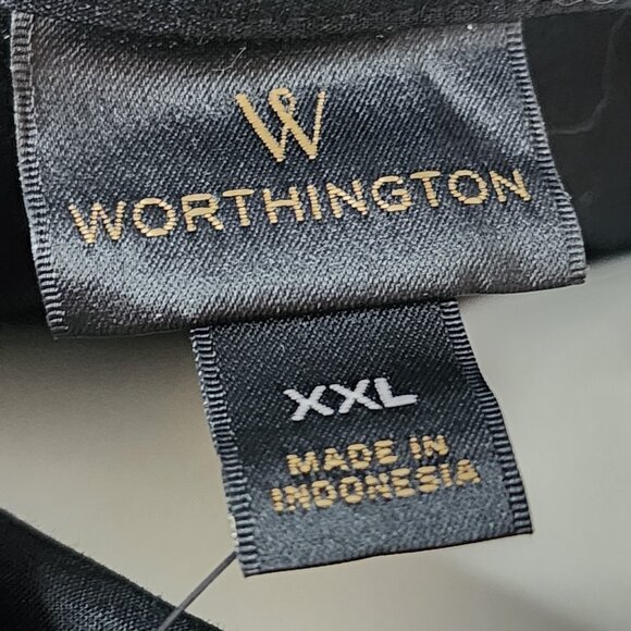 Worthington Shirt Womens XXL Solid Black Button Down Business Career Top NWT - Picture 5 of 8